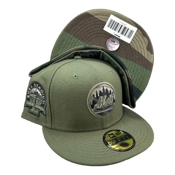New Era New York Mets Shea Stadium Patch Olive Green/Camo UV 59FIFTY Hat